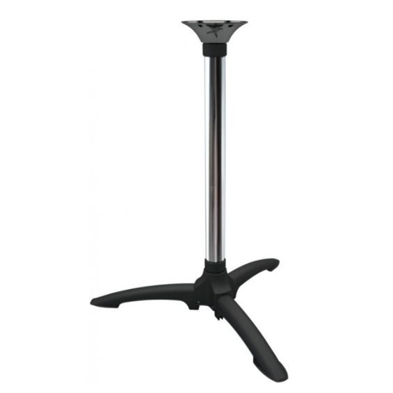 tripod, pied de table 60 cm amovible, embase en saillie pour montage table en fourgon aménagé
