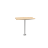 pack plateau de table en stratifié de couleur bouleau, pied de table 70cm, deux embases