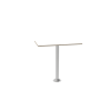 pack plateau de table en stratifié de couleur blanc crème, pied de table 70cm, deux embases