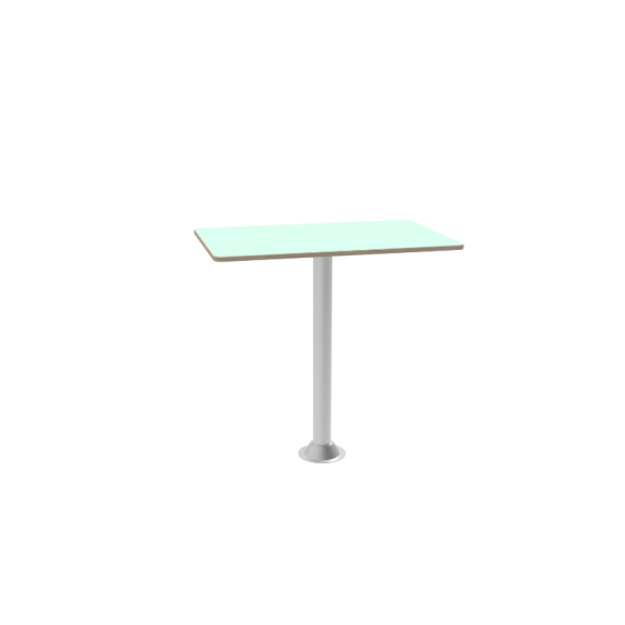pack plateau de table en stratifié de couleur vert agave, pied de table 70cm, deux embases