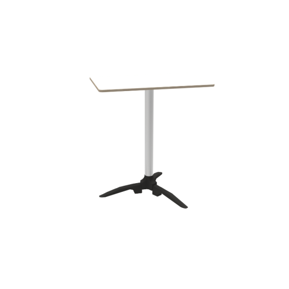 pack plateau de table stratifié blanc crème, pied de table 60cm, une embase, un tripod