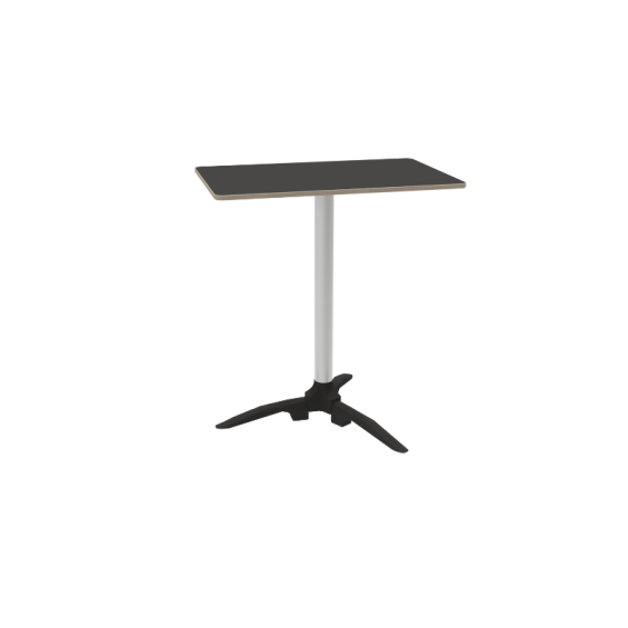 pack plateau de table stratifié gris graphite, pied de table 60cm, une embase, un tripod