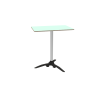 pack plateau de table stratifié vert agave, pied de table 60cm, une embase, un tripod