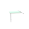 pack plateau de table en stratifié vert agave, pied de table télescopique et ajustable en hauteur, rail coulissant à fixer