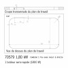 dimensions de découpe combiné 1 feu avec évier à droite carbest