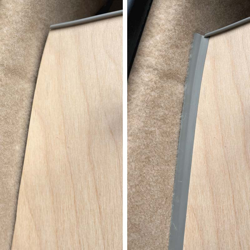 profil de finition pour meuble découpé qui épouse la forme du véhicule profil de finition pour meuble découpé qui épouse la forme du véhicule