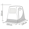 Schéma de la tente Trapez Premium de chez REIMO TENT TECHNOLOGY installée sur un van