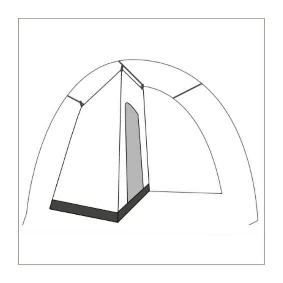 Schéma de la chambre intérieure pour tente Tour Easy Young 2 vue de l'extérieur