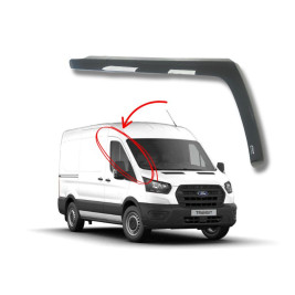 Un déflecteur à côté d'une photo de Ford Transit 2T