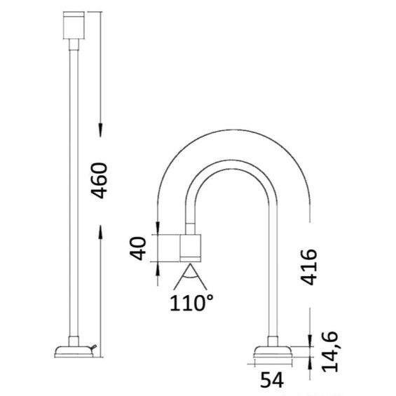 Schéma et dimensions de la lampe