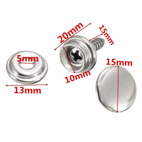Filetage de 15 mm pour bouton pression