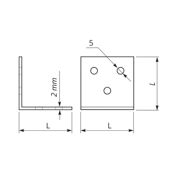 dimensions de l'équerre d'assemblage pour meuble de van