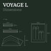 Dimensions de la tente de toit Voyage L