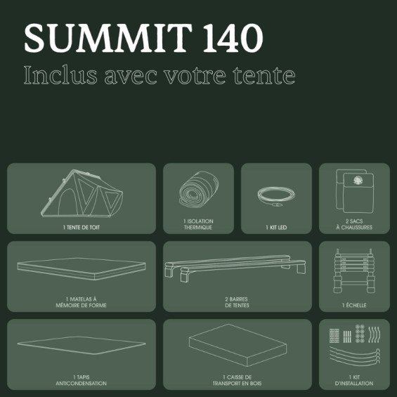 Tente de toit avec accessoires compris