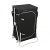 armoire de camping pliante Eco Plus Baya Sun en toile noire avec porte zippée fermée