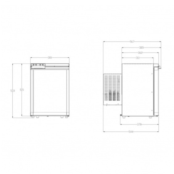 dimensions du frigo blizz F40