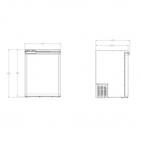 Dimensions du frigo pour van