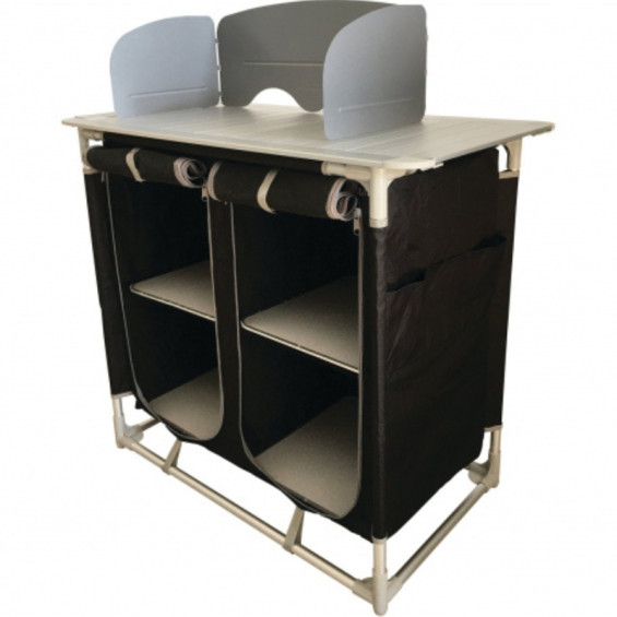 Meuble cuisine 4 étagères Bayasun portes ouvertes - rangement van et fourgon aménagé