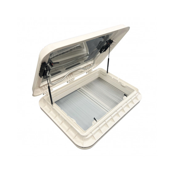Toit ouvrant panoramique Climatherm Pro Luxe - vue du dessus ouvert avec vérin à gaz