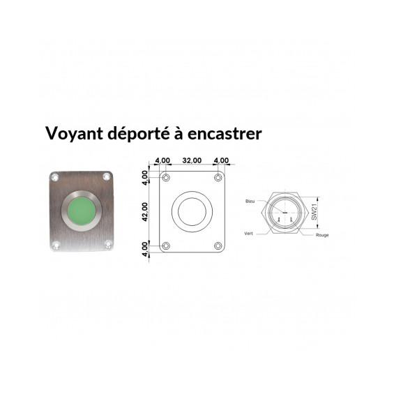 Dimensions du déport visuel pour purificateur d'eau oji van