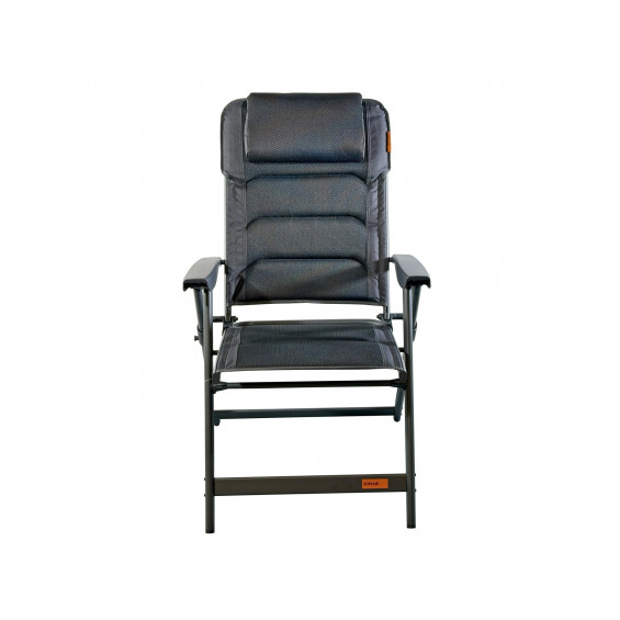 Fauteuil Sereno Soplair gris foncé, vue de face, position dossier inclinée