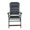 Fauteuil Sereno Soplair gris foncé, vue de face, position dossier inclinée