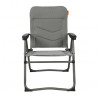 Fauteuil de camping pliant Nomado Soplair gris clair, vue de dos, structure aluminium visible