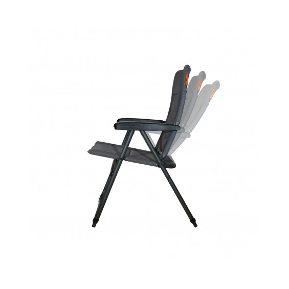 Fauteuil Nomado Soplair en position inclinée, vue latérale, dossier réglable