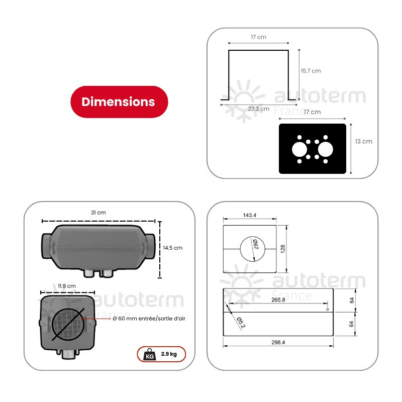 kit chauffage autoterm Air 2D pour Crafter après 1017