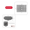 Schéma dimensionnel du chauffage Autoterm Air 2D et de la plaque de montage pour Renault Master XDD L1H1/L2H2 - face et profil