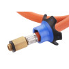 Tuyau gaz orange avec raccord laiton et molette de serrage