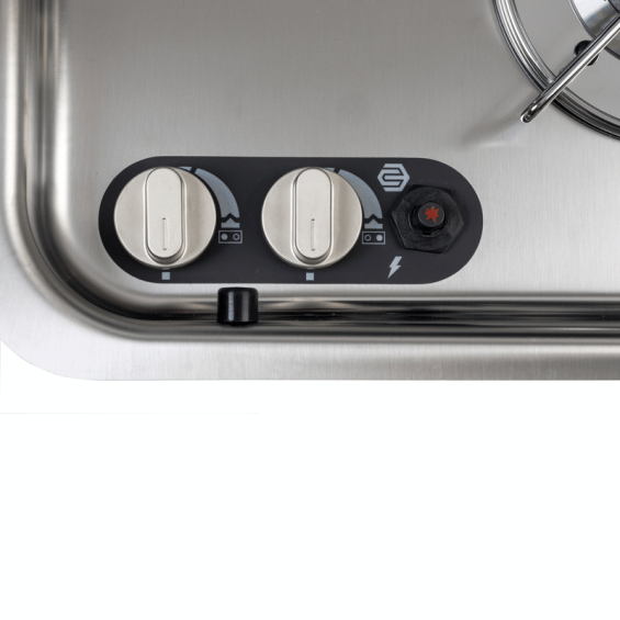 Combiné évier avec 2 feux gaz - Carbest boutons