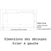 Combiné évier avec 2 feux gaz - Carbest dimensions des découpes cuve à gauche