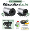 Ensemble des produits contenus dans le pack isolation : araflex 10mm, armaflex 19mm, cleaner, gants, cutter