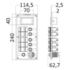 dimensions du tableau électrique 5 interrupteurs, 5 disjoncteurs, voltmètre numérique