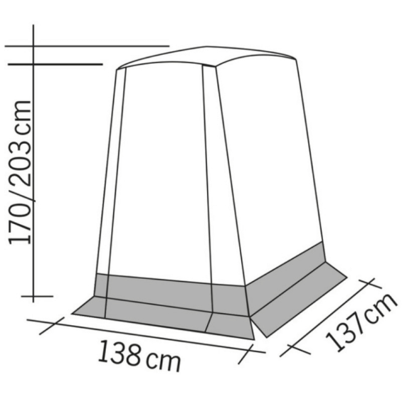 dimensions Tente arrière Vertic pour Caddy