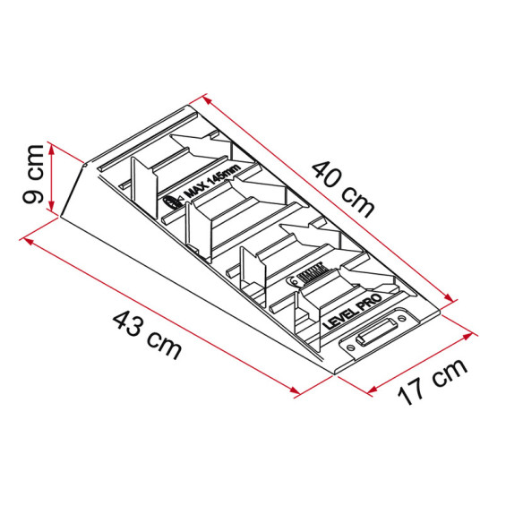 dimensions cales roues level pro fiamma pour van aménagé