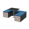 Module Lit Banquette 120 cm + Table - Finition stratifiée | Universel et Amovible