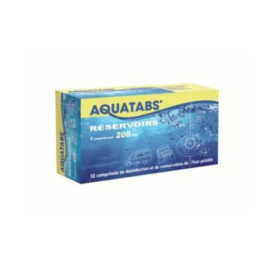 AQUATABS Conservateur d'eau 1 comprimé pour 200 L Boite de 32