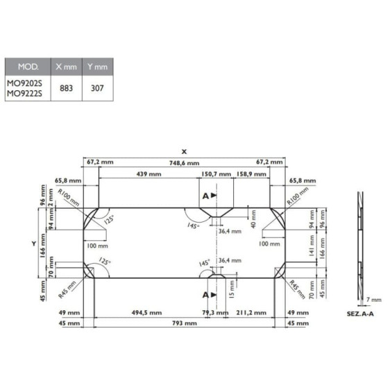 dimensions du combiné