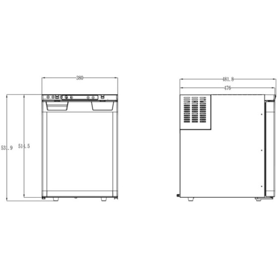 Dimensions du Réfrigérateur à compression LR50L - CARBEST