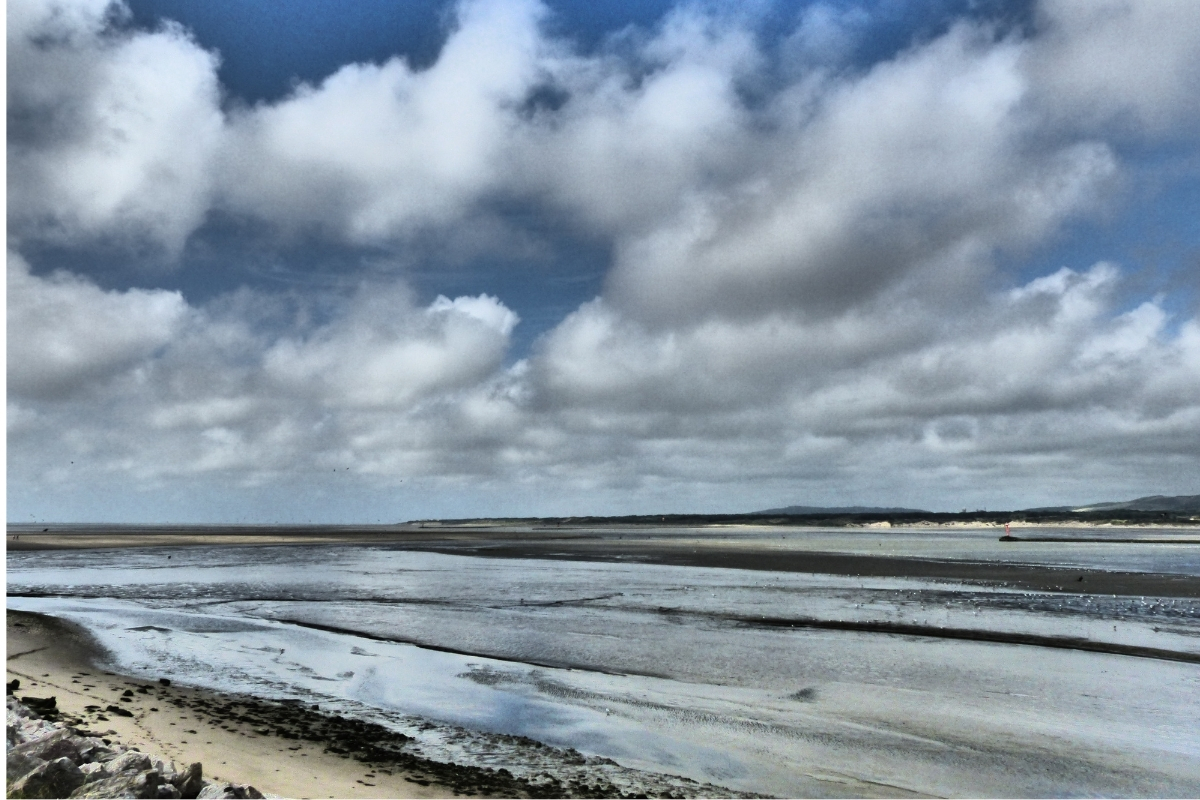 Une plage de la baie de Somme à marée basse