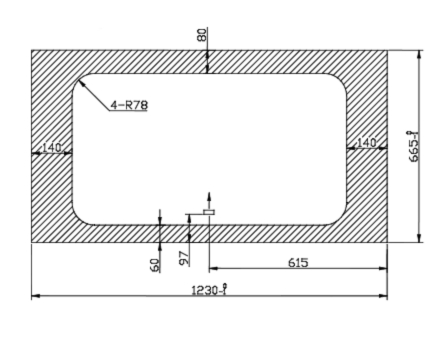 Esquema de las dimensiones de la ventana para Boxer talla L1