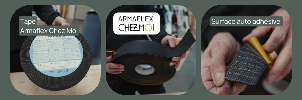 Jonction de deux lés d'Armaflex ChezMoi fermée au Tape