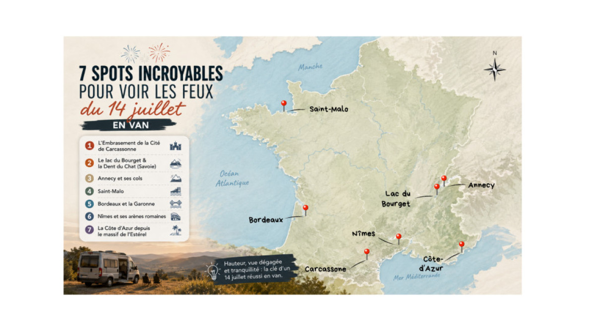 Les meilleurs spots pour admirer les feux d'artifice du 14 juillet en van
